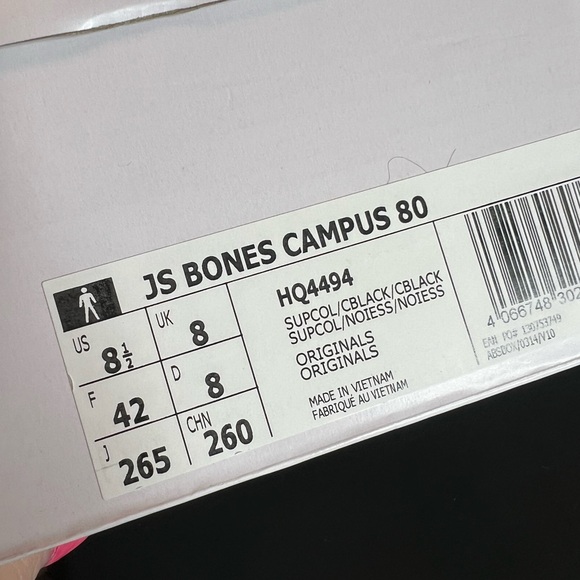 ADIDAS Campus 80s x Jeremy Scott Bones Shoes Pink Black Zebra - Picture 11 of 11